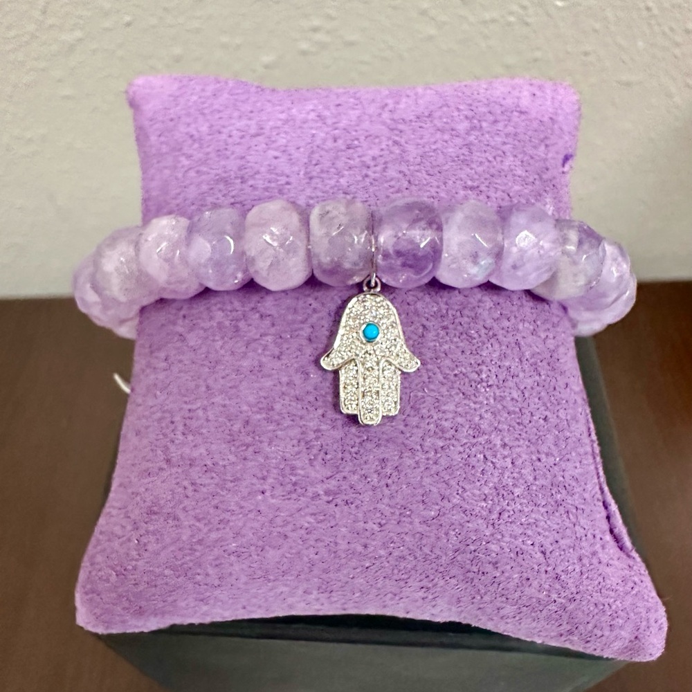 Sydney Evan Quartz and Diamond Bead Bracelet
